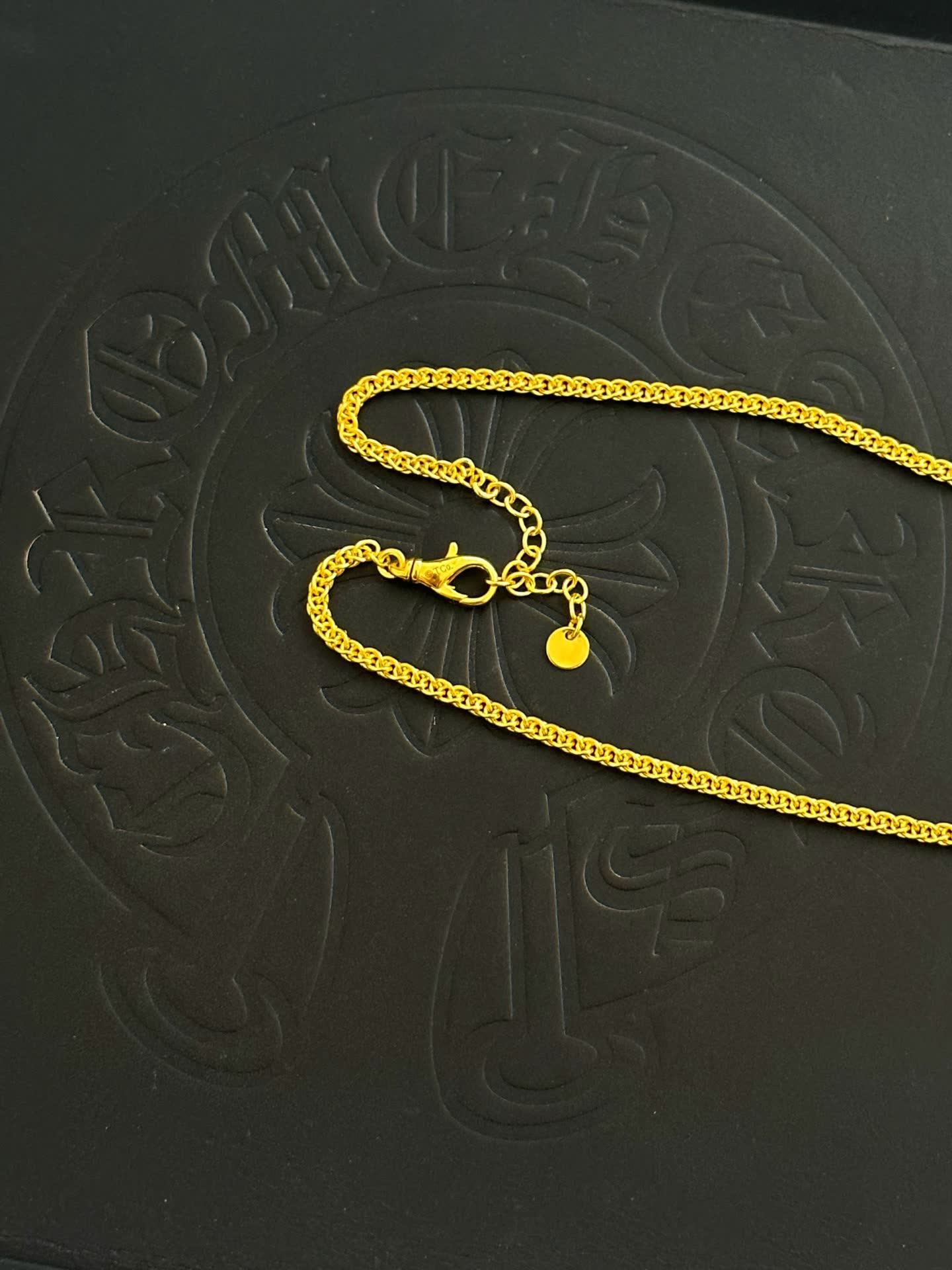 Chrome Hearts Bling Jewelry Gold Plated Cross Pendant Necklace